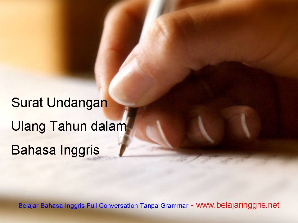 Surat Undangan Ulang Tahun Bahasa Inggris