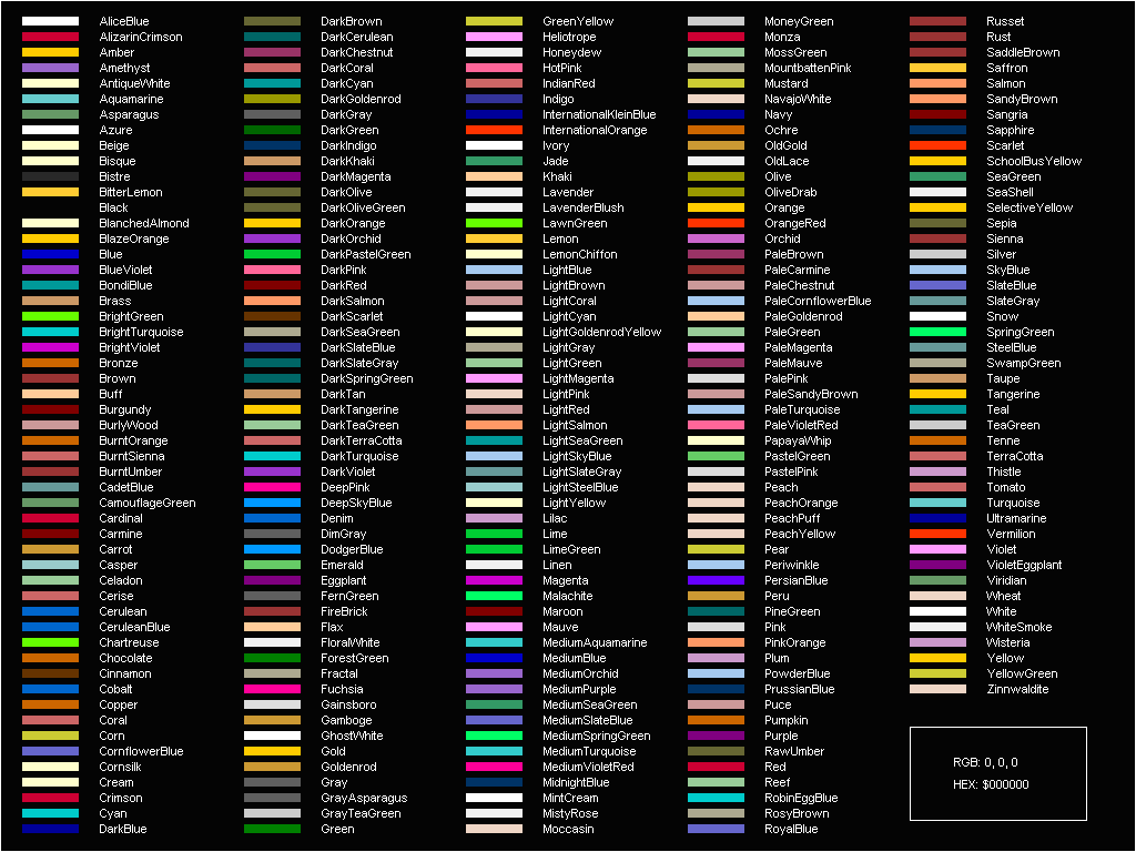 color vocabulary