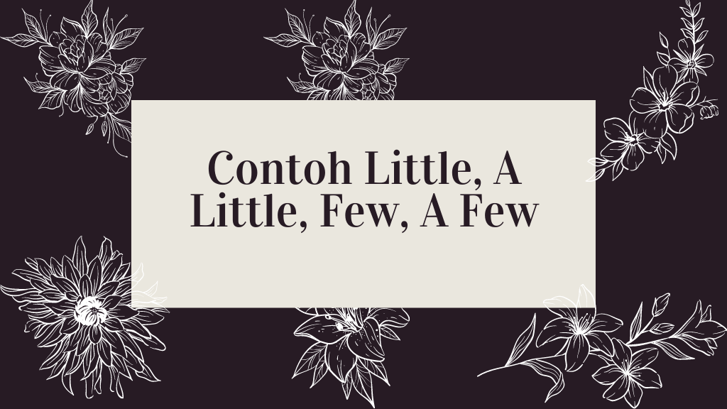 Contoh little, A Little, Few, A Few