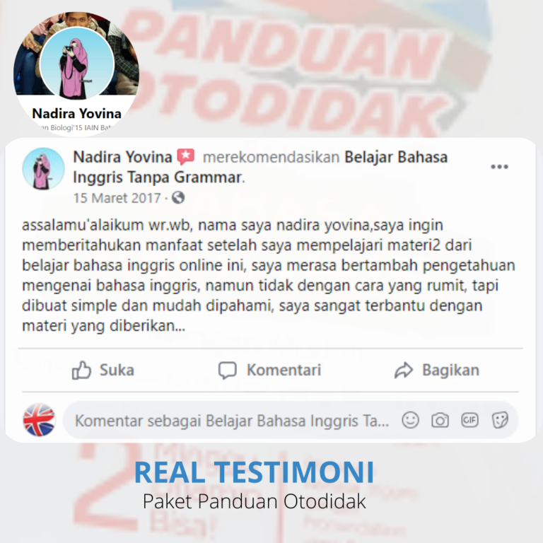 testimoni panduan otodidak nadira yovina