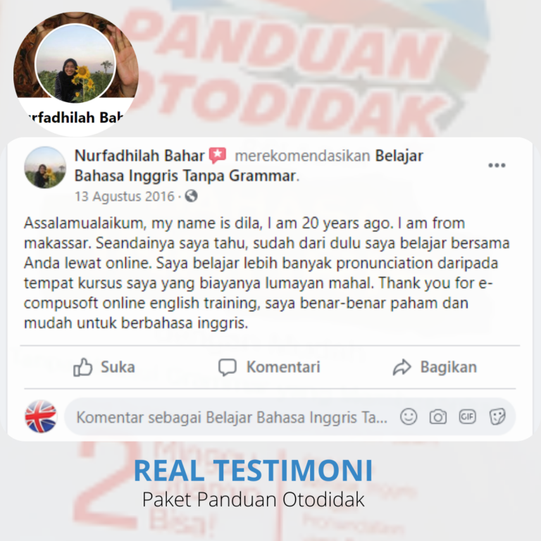 testimoni panduan otodidak nurfadhilah