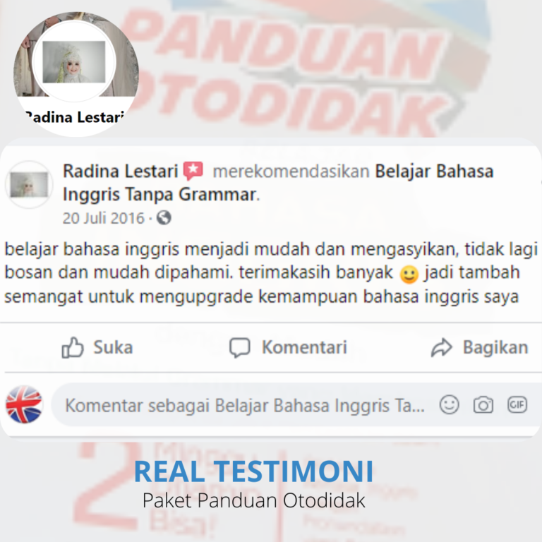 testimoni panduan otodidak radina lestari