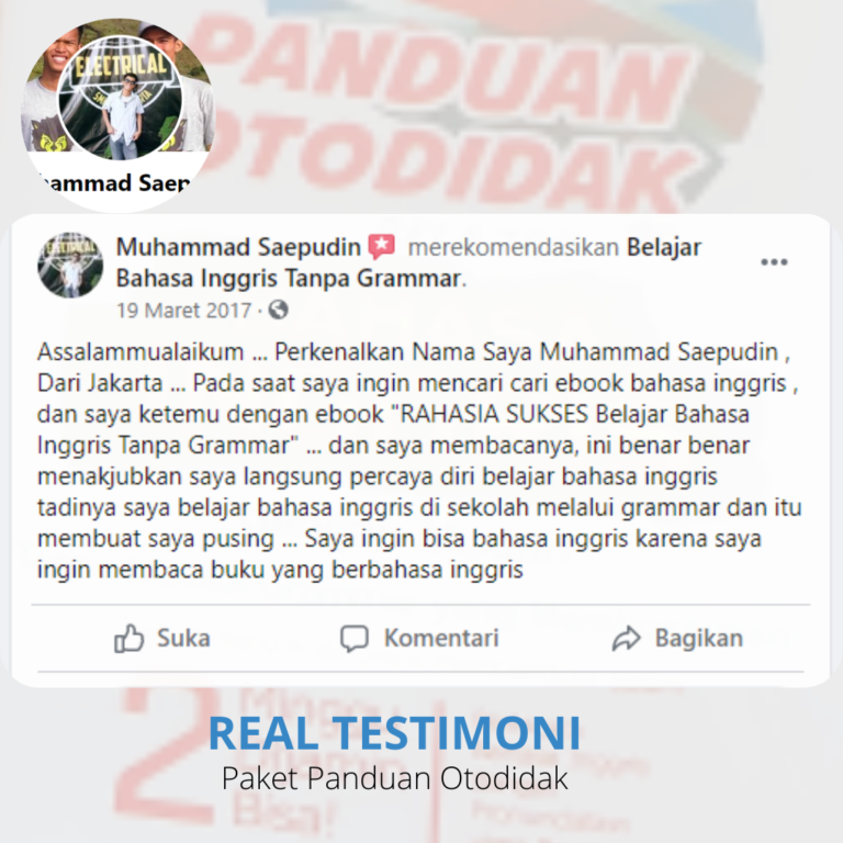 testimoni panduan otodidak saepudin